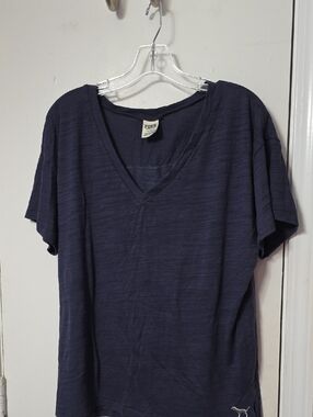 Puma Dark Blue V-Neck Short Sleeve Tee